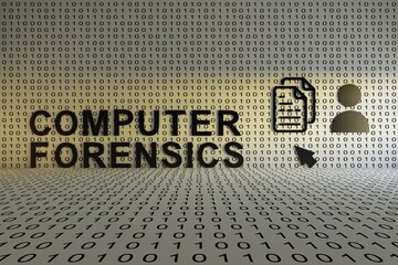 Wall Mural - computer forensics concept text sunlight 3d illustration
