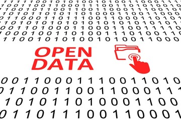 Wall Mural - open data concept binary code 3d illustration