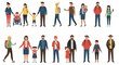 © grvect02 - A diverse group of business people, men, and women, are shown in silhouette, walking and standing together as a team