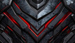 © ANDRIANSYAH STUDIO - Intricate metallic armor abstract with glowing red accents creates a futuristic, powerful, and imposing design.