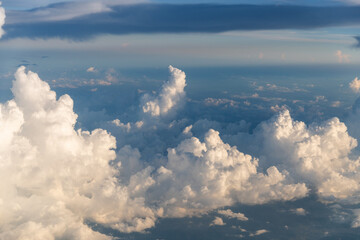 Wall Mural - aerial view of white large cloud