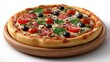 © Sky Layer - A 3D virtual model of a gourmet pizza, with zoomable topping details, white background