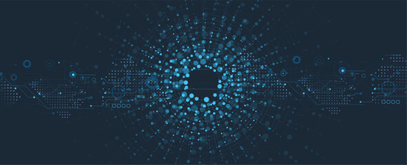 Abstract futuristic circuit board technology data concept nodern background