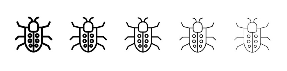 bug icon vector outline symbol or illustration