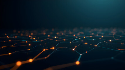 Wall Mural - Interconnected glowing lines. Minimalist network visualization. Subtle warmth, digital connection, abstract background.