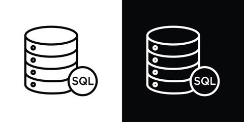 SQL icon vector graphics in strokes