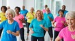 © Marif - Joyful group of diverse seniors participating in an energetic fitness class