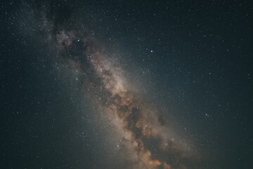 Wall Mural - starry universe featuring the milky way with cosmic dust and celestial bodies, captured in a long ex