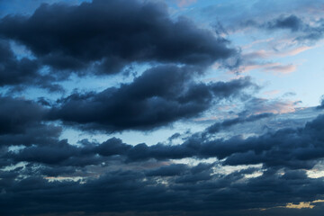 Wall Mural - Sky with many dark storm clouds