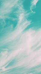 Wall Mural - Light Cirrus Clouds Cloud Sky In Blue Aquamarine pale-blue colors Moving In Sky. Natural Background Cloudscape Time Lapse, Timelapse, Time-lapse. Blue Background. Abstract Blue. White Cloud heavenly