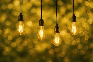 Wall Mural - Elegant Pendant Lighting with Bokeh Effect