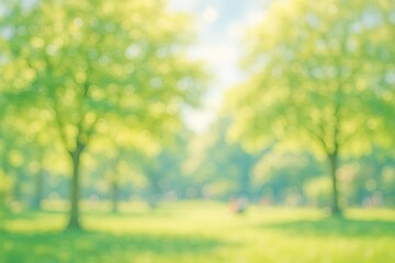 Wall Mural - abstract blurred greenery with bokeh lights in a vibrant garden setting