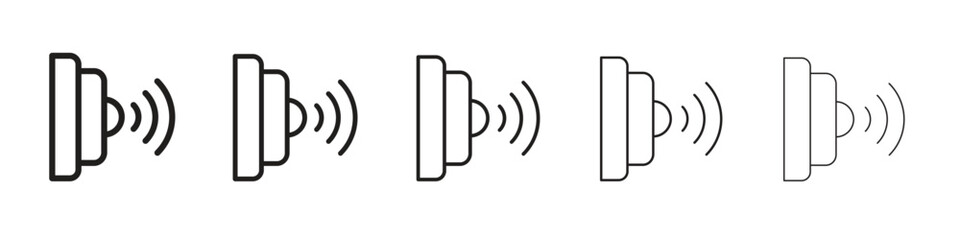 Infrared iconBlack linear bold and thin strokes set