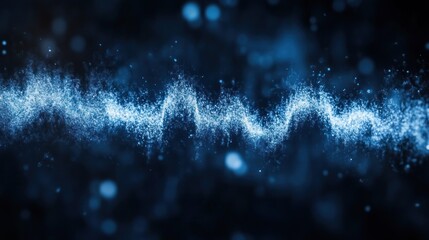 Abstract blue wave pattern on dark background