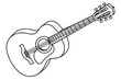 © Dream - Guitar in single line drawing musical instrument minimal style on white