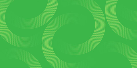 Wall Mural - Abstract white glowing geometric lines on green background. Modern shiny yellow circle lines pattern. Futuristic technology concept. Vector illustration