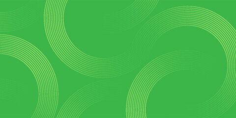 Wall Mural - Abstract white glowing geometric lines on green background. Modern shiny yellow circle lines pattern. Futuristic technology concept. Vector illustration