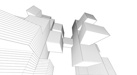 Wall Mural - abstract console architecture 3d rendering