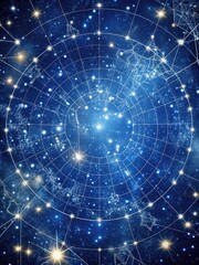 Wall Mural - Celestial map with stars and constellations in the night sky