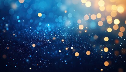 Abstract bokeh background of blue and gold