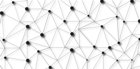 A beautiful Chaotic abstract line seamless pattern .Technology black illustration . Connected lines with dots .graphic background dots with connections for your design, illustration	
