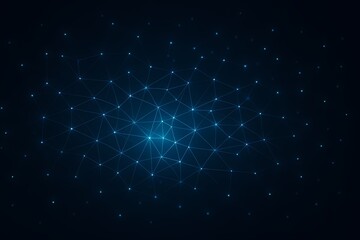 Wall Mural - Blue Tech - Inspired Network Node Pattern, Tech - Art Element