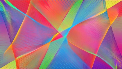 Wall Mural - vibrant abstract geometric design with rainbow colored swirling lines and dynamic motion patterns id