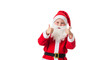 © Thumbs - Joyful child dressed as Santa Claus giving thumbs up with a big smile during festive celebration