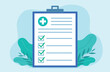 © Animation_vector - Medical checklist. Flat design vector. Illustration of Patient test results document. Green checkers. Medical document.