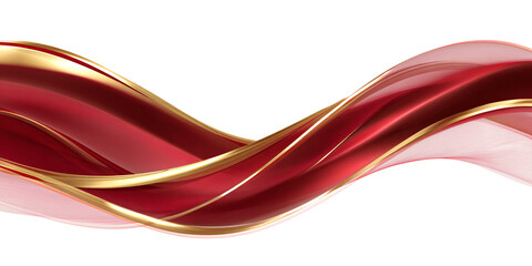 Canvas Print - luxury abstract shiny burgundy wave with gold on transparent background. design element. elegant gra