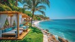 © Darminah - Tropical beach cabanas, turquoise water