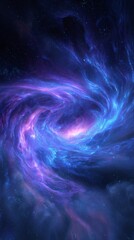 Wall Mural - Vibrant Blue Purple Spiral Galaxy Cosmic Dust