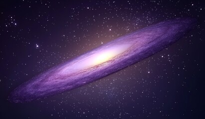Wall Mural - Purple Spiral Galaxy in a Dark Night Sky