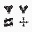 © s.uddincreation  - Collaboration gesture glyph icons.