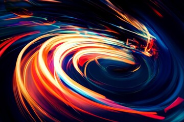 Wall Mural - Abstract Swirling Light Patterns in Vibrant Colors