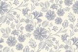 Vintage floral ethnic tapestry modern embroidery texture boho design vector illustration hand drawn silhouette indigo blue flower motif branches leaves wallpaper seamless background border. Vintage floral ethnic tapestry modern embroidery texture boho design vector illustration hand drawn silhouette indigo blue flower motif branches leaves wallpaper seamless background border.