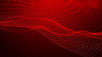 Wall Mural - dynamic and mesmerizing red wave patterns of light, energy and artistic expression, evoking a sense 