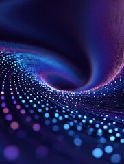 Wall Mural - abstract digital art of a swirling blue and purple background with white dots, creating a futuristic