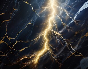 Wall Mural - lightning is striking on dark marble background texture