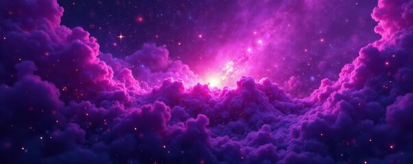 Wall Mural - Abstract swirling purple nebula, cosmic dust texture , pattern, deep purple