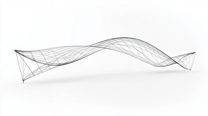 Abstract line sculpture showcasing dynamic curves and geometric forms in a minimalist setting