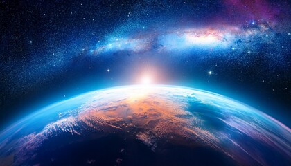 Wall Mural - abstract outer earth space nebula