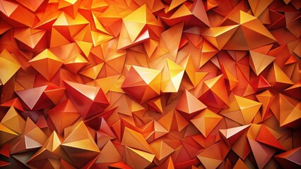 Wall Mural - abstract orange and red geometric polygonal structure with vivid hues and three-dimensional depth