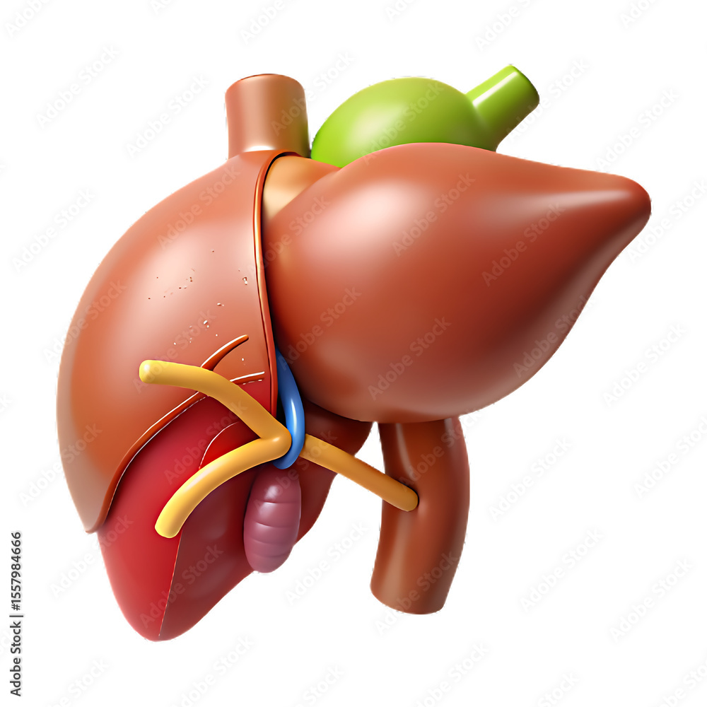 Human Liver Anatomy 3D Model:Detailed 3D model of a human liver ...