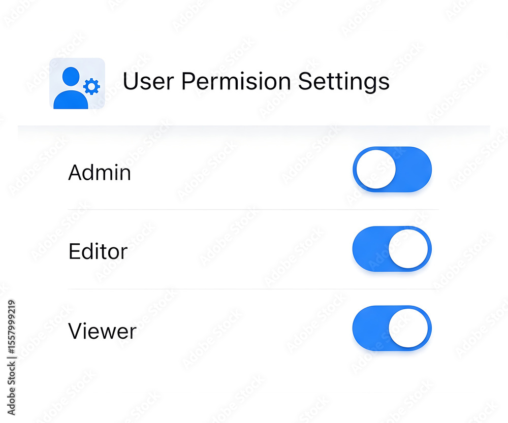 User permission settings interface with admin editor and viewer access ...