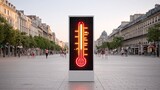 Public square temperature displays eye-level digital installations for climate awareness