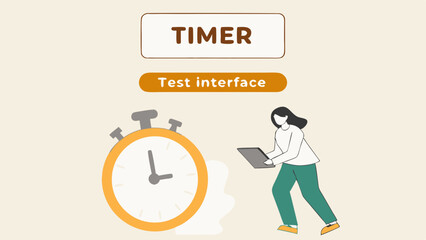 User Interface Testing with Digital Timer and Person Illustration for Software Development and Efficiency