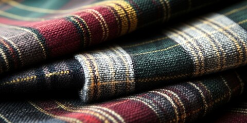 Sticker - classic tartan patterns with rich colors and intricate details, perfect for traditional, timeless de
