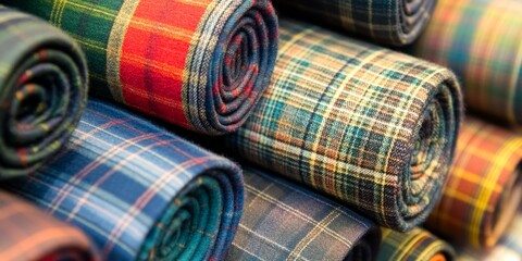 Sticker - classic tartan patterns with rich colors and intricate details, perfect for traditional, timeless de