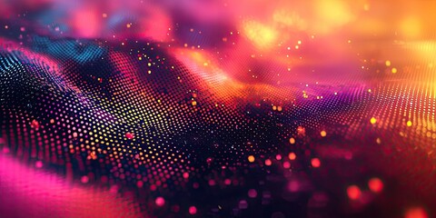 Sticker - an abstract scene with geometric backgrounds displaying a variety of interconnected patterns, using 